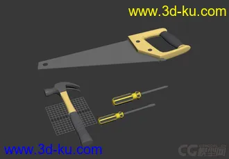 3D打印模型螺丝刀 榔头 锯子  五金工具的图片