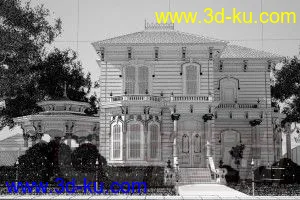 3D打印模型别墅 树 护栏 邮箱的图片