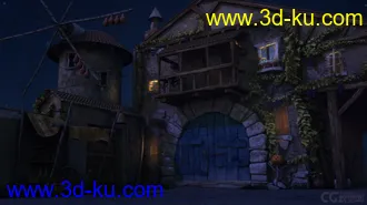 3D打印模型夜景与白天 小房子 民居的图片