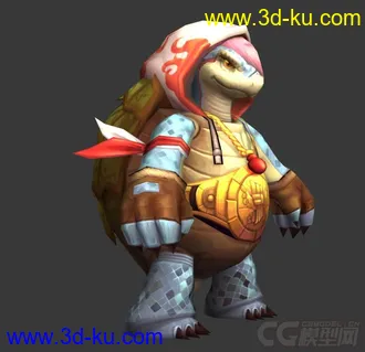 3D打印模型乌龟，拳龟，精致贴图的图片