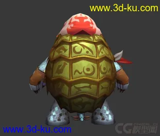 3D打印模型乌龟，拳龟，精致贴图的图片