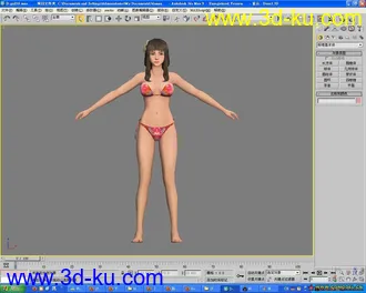 3D打印模型沙滩女孩,真人效果,max带贴图的图片