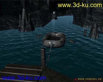 3D打印模型有山有水有船的图片