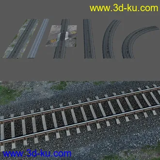 3D打印模型火车 列出-轨道-石子 一套完整文件的图片