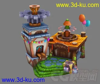 3D打印模型好几个Q版小房子的图片