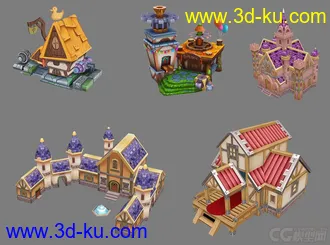 3D打印模型好几个Q版小房子的图片