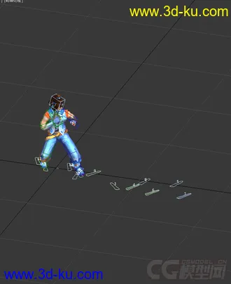 3D打印模型男人，武术，带动画绑定的图片