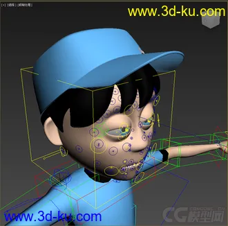 3D打印模型小男孩，带绑定的图片