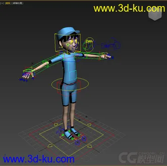 3D打印模型小男孩，带绑定的图片