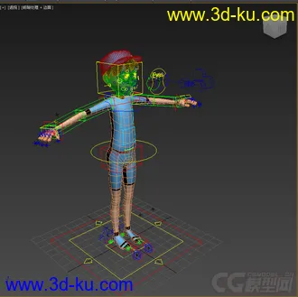 3D打印模型小男孩，带绑定的图片