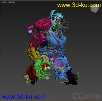 3D打印模型汽车人，带变型动画，带绑定的图片