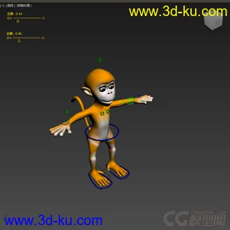3D打印模型Q版猴子，免费带绑定的图片