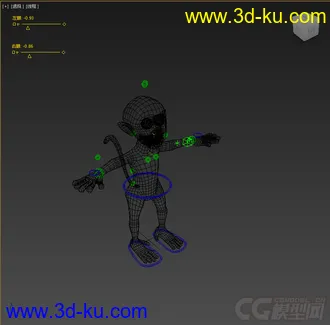 3D打印模型Q版猴子，免费带绑定的图片