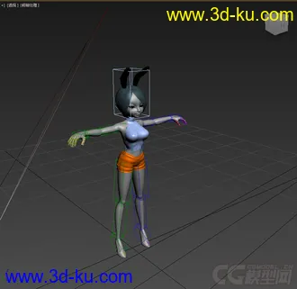 3D打印模型免费兔女郎，带绑定的图片