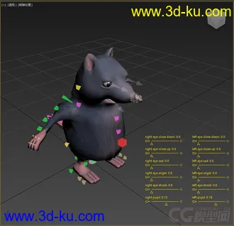 3D打印模型Q版老鼠，带绑定的图片