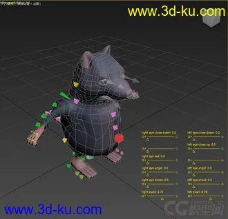 3D打印模型Q版老鼠，带绑定的图片