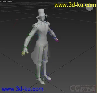 3D打印模型绅士白模，免费带绑定的图片