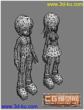 3D打印模型[MAX]QQ音速男女素模的图片