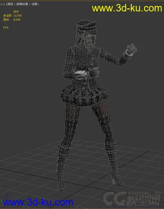 3D打印模型女战士，带绑定动画的图片