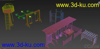 3D打印模型儿童游乐设施 健身器械的图片
