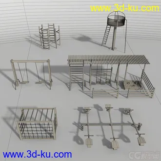 3D打印模型儿童游乐设施 健身器械的图片