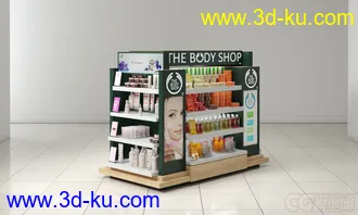 化妆品货架，高精模型，写实的图片