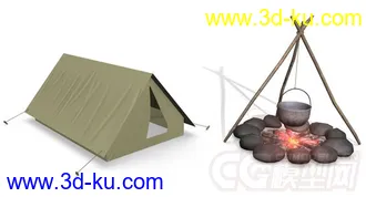3D打印模型露营营地，免费的图片