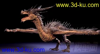 3D打印模型飞龙，龙，带绑定的图片