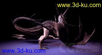 3D打印模型飞龙，龙，带绑定的图片
