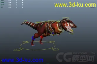 3D打印模型恐龙，带绑定的图片