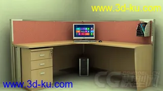 3D打印模型办公室，电脑桌的图片