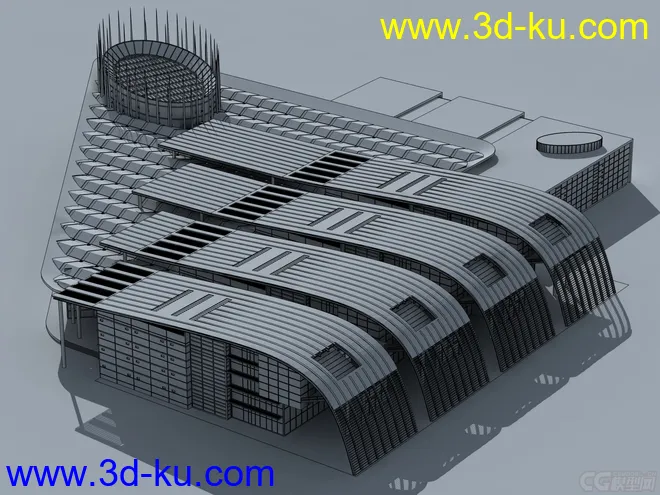 现代学校建筑模型的图片1