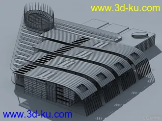现代学校建筑模型的图片