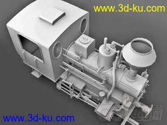 3D打印模型火车头，白模的图片