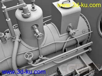 3D打印模型火车头，白模的图片