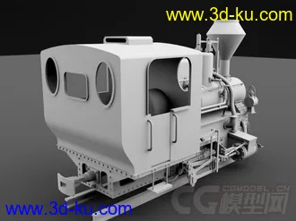3D打印模型火车头，白模的图片