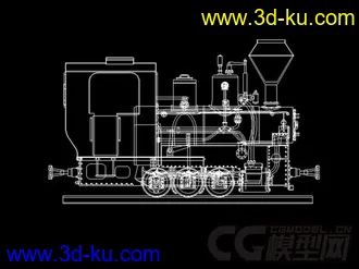 3D打印模型火车头，白模的图片