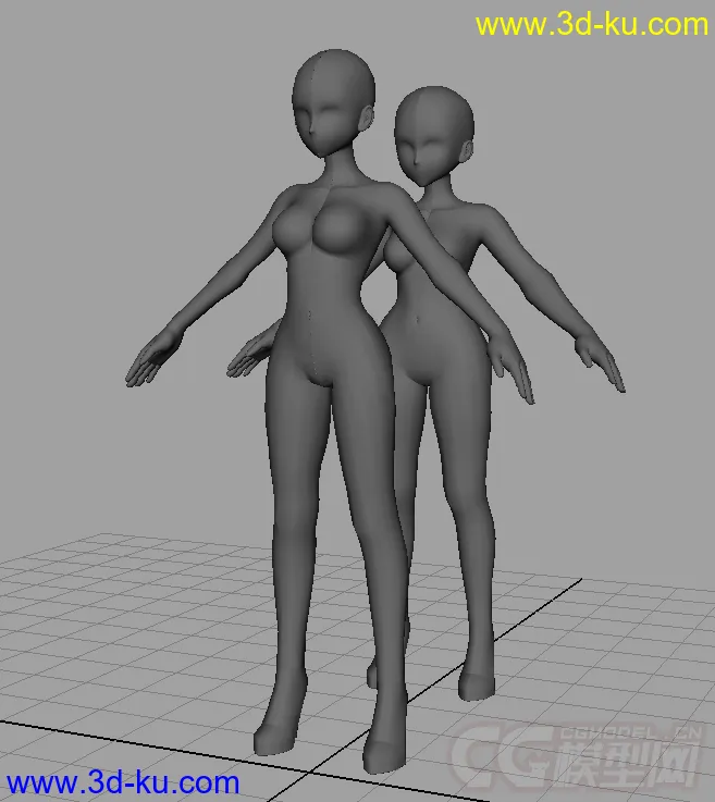 自用女人体，布线均匀。MAYA2013模型的图片1