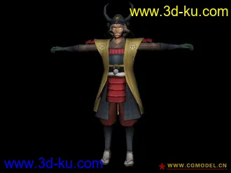 3D打印模型maya日本武士(带材质，绑定)的图片