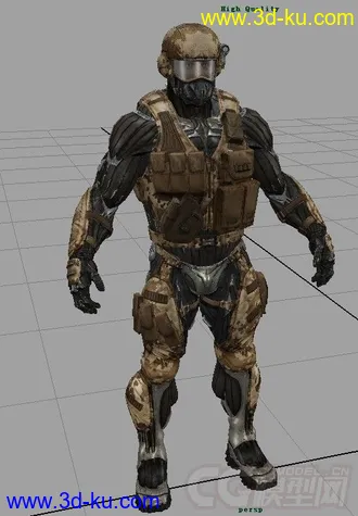 3D打印模型孤岛危机人物3加武器2的图片