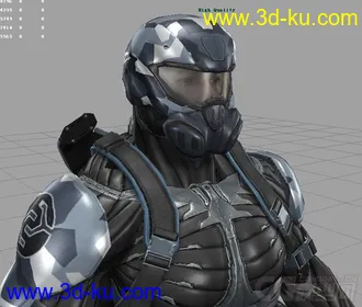 3D打印模型孤岛危机人物3加武器2的图片
