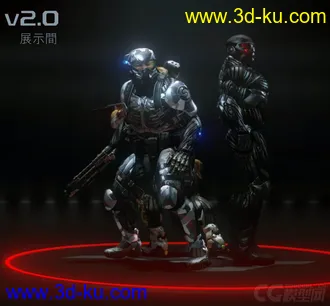 3D打印模型孤岛危机人物3加武器2的图片