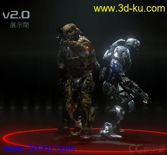 3D打印模型孤岛危机人物3加武器2的图片