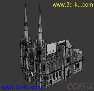 3D打印模型欧式建筑——巴黎圣母院的图片