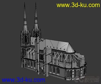 3D打印模型欧式建筑——巴黎圣母院的图片