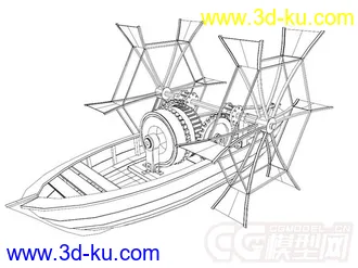 3D打印模型水车船，船的图片