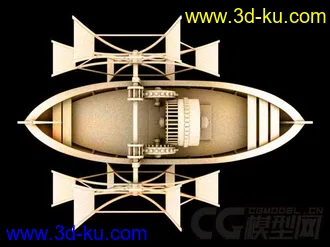 3D打印模型水车船，船的图片