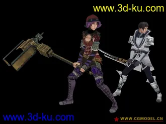 3D打印模型最后遗迹怪一只+锤子女再送个男的的图片