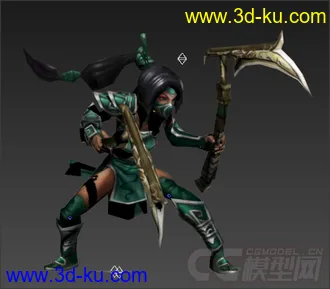 3D打印模型LOL阿卡丽（八个动作）贴图材质齐全的图片