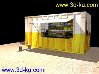 3D打印模型小卖部，小店，低模的图片